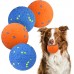 Dog Toy Balls Indestructible Dog Tennis Ball for Aggressive Chewers, 3 Inch Durable Teething Chew Toys Water Toy Interactive Outdoor Fetch Balls for Large Medium Small Dog (2 Blue+2 Orange)